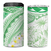 Polynesia Humpback Whale 4 in 1 Can Cooler Tumbler Tropical Plumeria Emerald