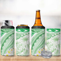 Polynesia Humpback Whale 4 in 1 Can Cooler Tumbler Tropical Plumeria Emerald