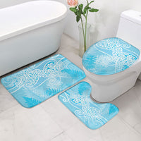 Aotearoa Maori Koru Curves Bathroom Set Silver Ferns - Turquoise