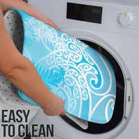 Aotearoa Maori Koru Curves Bathroom Set Silver Ferns - Turquoise