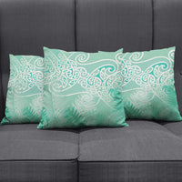 Aotearoa Maori Koru Curves Pillow Cover Silver Ferns - Mint