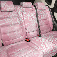 Aotearoa Maori Koru Curves Back Car Seat Cover Silver Ferns - Rose Pink