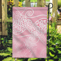 Aotearoa Maori Koru Curves Garden Flag Silver Ferns - Rose Pink