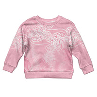 Aotearoa Maori Koru Curves Kid Ugly Christmas Sweater Silver Ferns - Rose Pink LT7 Kid Pink - Polynesian Pride