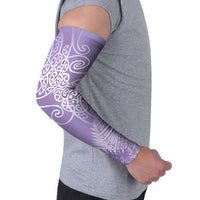 Aotearoa Maori Koru Curves Arm Sleeves Silver Ferns - Amethyst