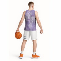 Aotearoa Maori Koru Curves Basketball Jersey Silver Ferns - Amethyst
