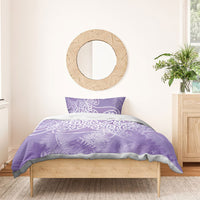 Aotearoa Maori Koru Curves Bedding Set Silver Ferns - Amethyst