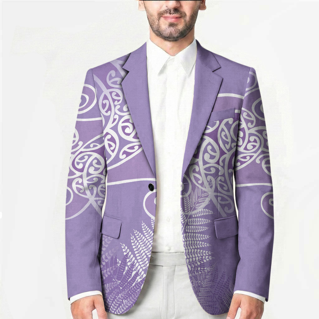 Aotearoa Maori Koru Curves Blazer Silver Ferns - Amethyst