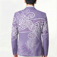 Aotearoa Maori Koru Curves Blazer Silver Ferns - Amethyst