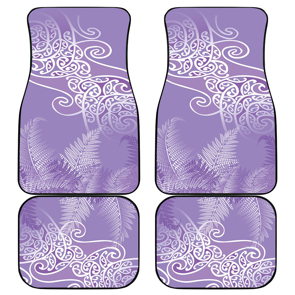 Aotearoa Maori Koru Curves Car Mats Silver Ferns - Amethyst