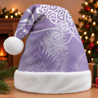 Aotearoa Maori Koru Curves Christmas Santa Hat Silver Ferns - Amethyst LT7 Without Fur Purple - Polynesian Pride