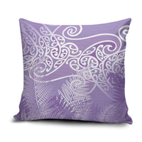 Aotearoa Maori Koru Curves Pillow Cover Silver Ferns - Amethyst