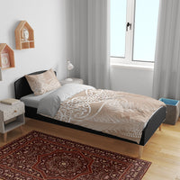 Aotearoa Maori Koru Curves Bedding Set Silver Ferns - Mocha