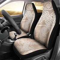 Aotearoa Maori Koru Curves Car Seat Cover Silver Ferns - Mocha