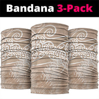 Aotearoa Maori Koru Curves Neck Gaiter Silver Ferns - Mocha