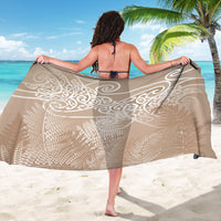 Aotearoa Maori Koru Curves Sarong Silver Ferns - Mocha