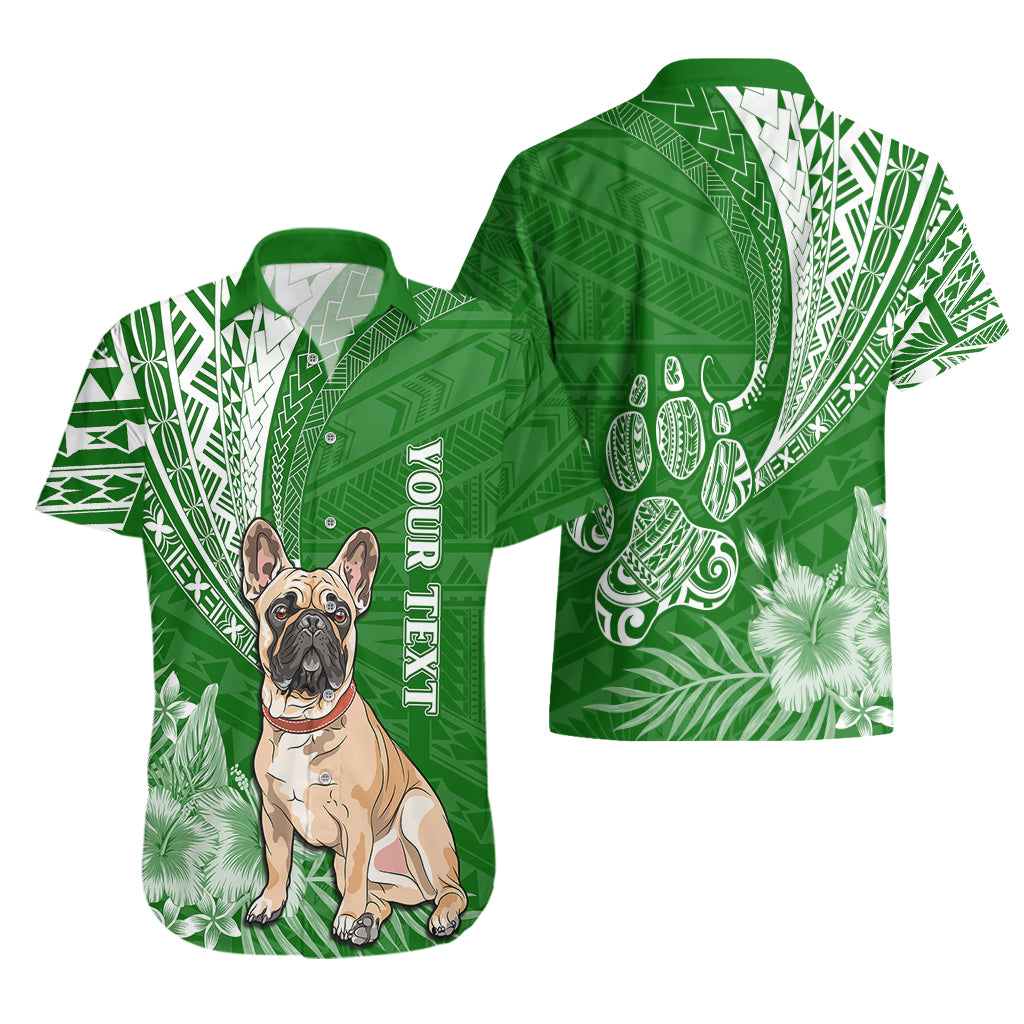 Personalised Polynesian Pacific Bulldog Hawaiian Shirt With Emerald Hawaii Tribal Tattoo Patterns LT7 - Polynesian Pride
