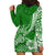 Personalised Polynesian Pacific Bulldog Hoodie Dress With Emerald Hawaii Tribal Tattoo Patterns LT7 - Polynesian Pride