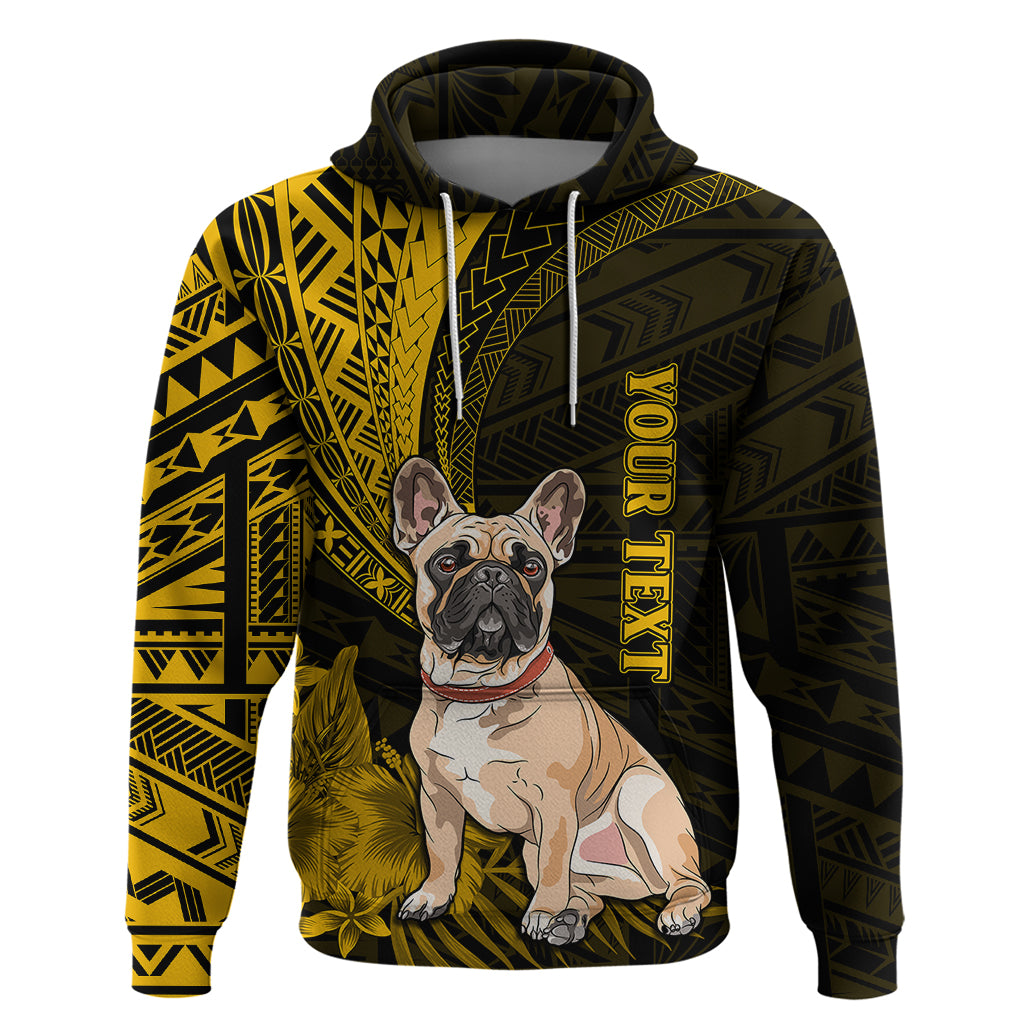 Custom Polynesian Pacific Bulldog Hoodie With Gold Hawaii Tribal Tattoo Patterns LT7 Pullover Hoodie Gold - Polynesian Pride