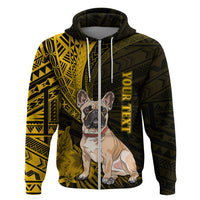 Custom Polynesian Pacific Bulldog Hoodie With Gold Hawaii Tribal Tattoo Patterns LT7 Zip Hoodie Gold - Polynesian Pride