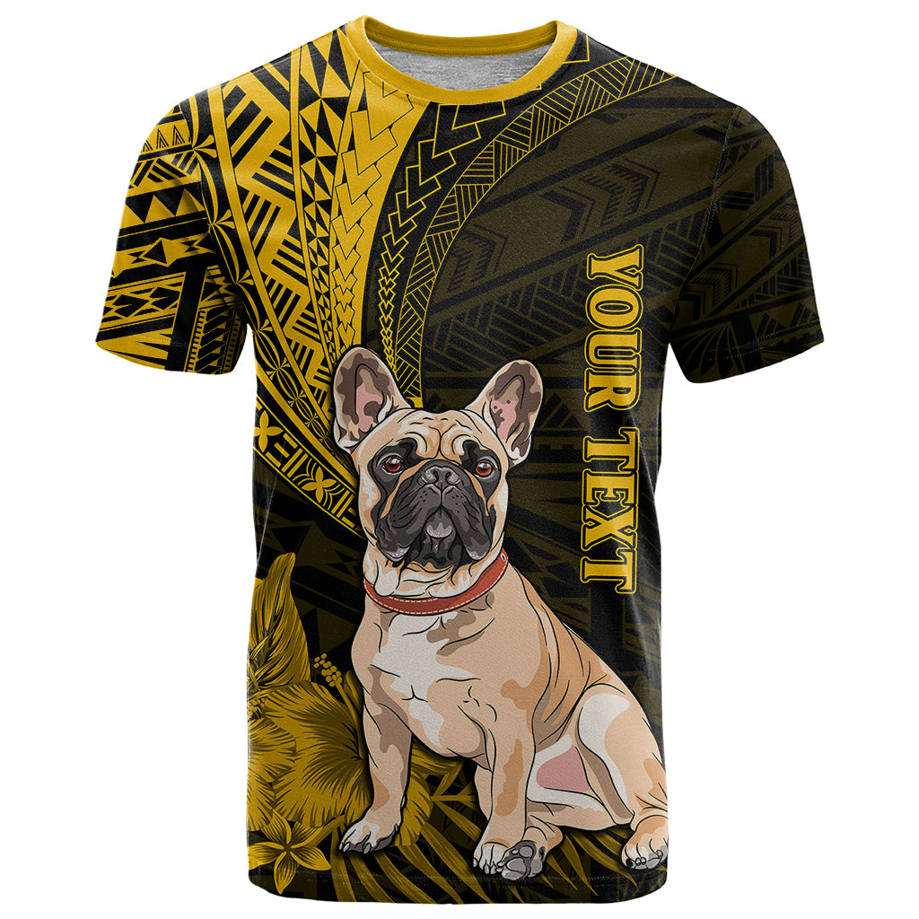 Custom Polynesian Pacific Bulldog T Shirt With Gold Hawaii Tribal Tattoo Patterns LT7 Gold - Polynesian Pride