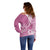 Personalised Polynesian Pacific Bulldog Off Shoulder Sweater With Pink Hawaii Tribal Tattoo Patterns LT7 - Polynesian Pride