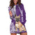 Personalised Polynesian Pacific Bulldog Hoodie Dress With Violet Hawaii Tribal Tattoo Patterns LT7 Purple - Polynesian Pride