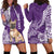 Personalised Polynesian Pacific Bulldog Hoodie Dress With Violet Hawaii Tribal Tattoo Patterns LT7 - Polynesian Pride