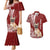 Personalised Polynesian Pacific Bulldog Couples Matching Mermaid Dress And Hawaiian Shirt With Red Hawaii Tribal Tattoo Patterns LT7 Red - Polynesian Pride