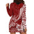 Personalised Polynesian Pacific Bulldog Hoodie Dress With Red Hawaii Tribal Tattoo Patterns LT7 - Polynesian Pride