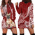 Personalised Polynesian Pacific Bulldog Hoodie Dress With Red Hawaii Tribal Tattoo Patterns LT7 - Polynesian Pride