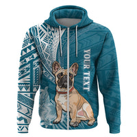 Custom Polynesian Pacific Bulldog Hoodie With Teal Hawaii Tribal Tattoo Patterns LT7 Zip Hoodie Teal - Polynesian Pride