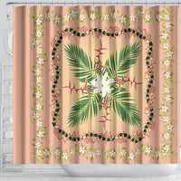 Hawaii Quilt Inspired Collection Aloha Flowers Shower Curtain Maile - Kukui Nut Lei