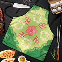 Hawaii Quilt Inspired Collection Aloha Flowers Apron Plumeria - Ti Leaf Lei