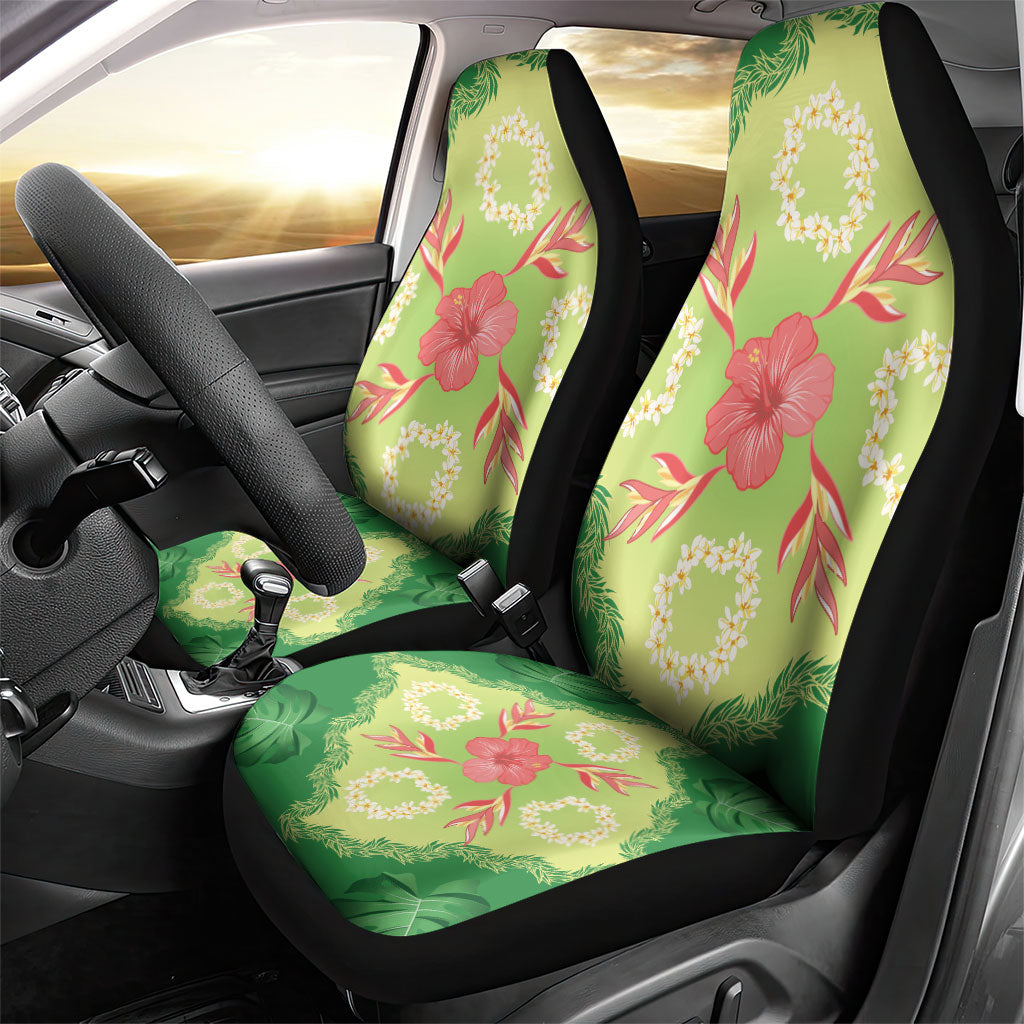 Hawaii Quilt Inspired Collection Aloha Flowers Car Seat Cover Plumeria - Ti Leaf Lei