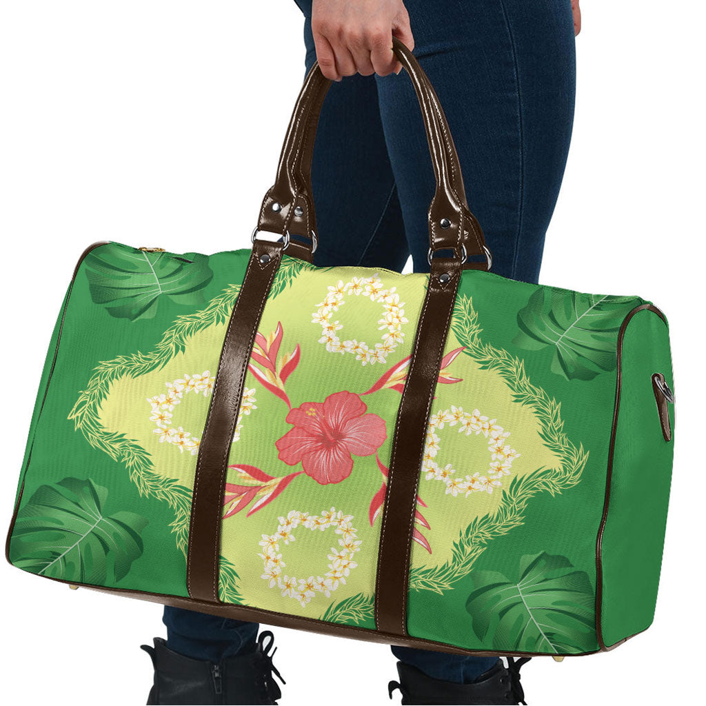 Hawaii Quilt Inspired Collection Aloha Flowers Travel Bag Plumeria - Ti Leaf Lei