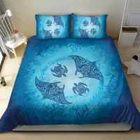 Hawaii Quilt Inspired Collection Aloha Sea Bedding Set Manta Ray and Turtles