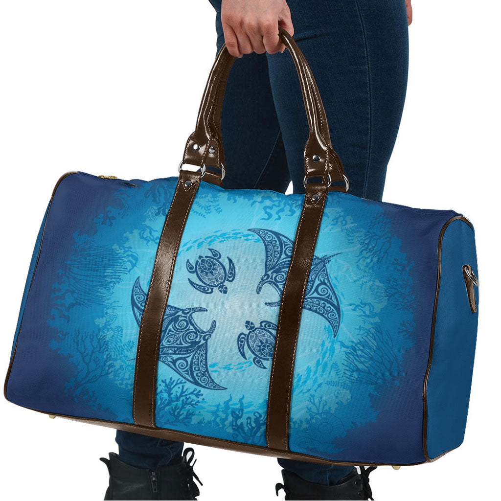 Hawaii Quilt Inspired Collection Aloha Sea Travel Bag Manta Ray and Turtles