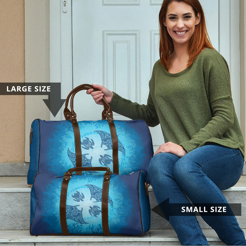 Hawaii Quilt Inspired Collection Aloha Sea Travel Bag Manta Ray and Turtles