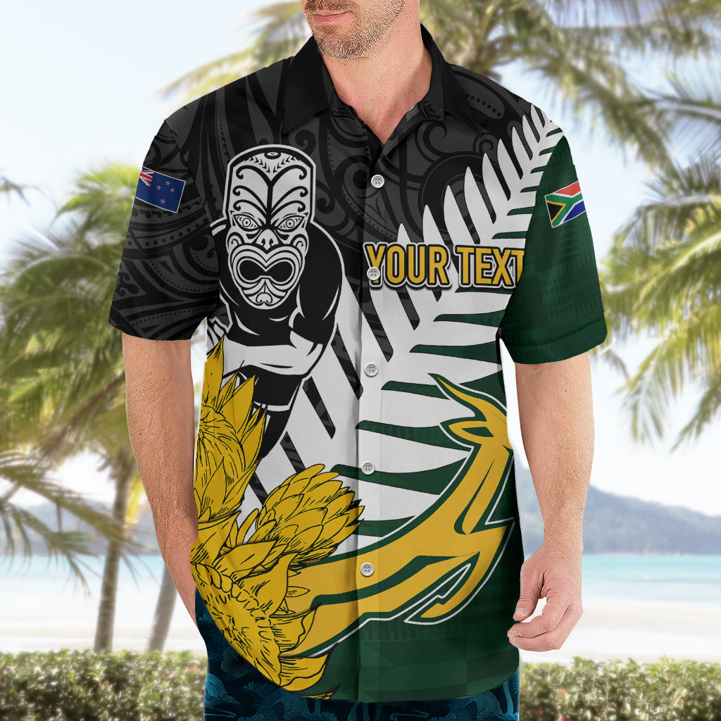 Personalised New Zealand Vs South Africa Rugby Hawaiian Shirt Rivals - Tribal Style LT7 - Polynesian Pride