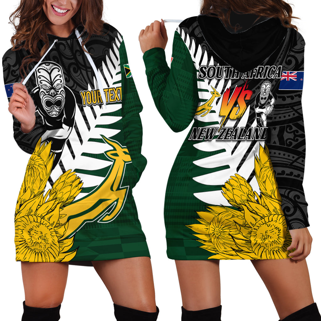 Personalised New Zealand Vs South Africa Rugby Hoodie Dress Rivals - Tribal Style LT7 - Polynesian Pride
