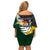 Personalised New Zealand Vs South Africa Rugby Off Shoulder Short Dress Rivals - Tribal Style LT7 - Polynesian Pride