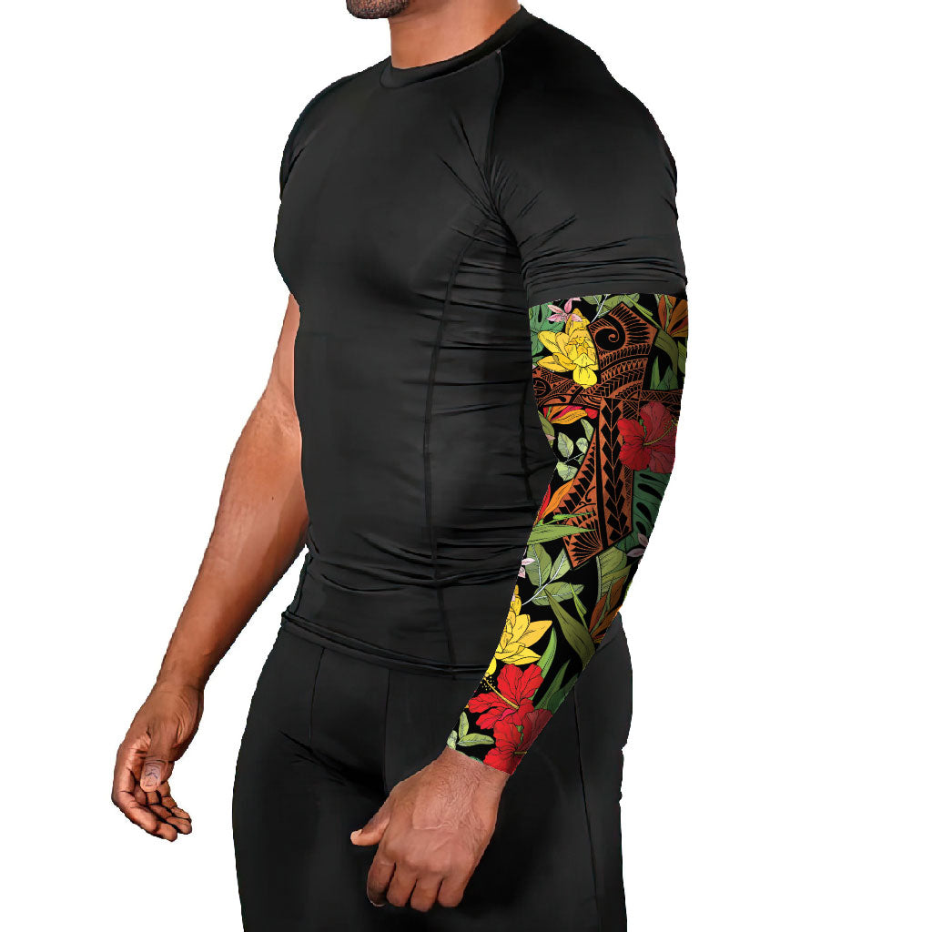 Mahalo Hawaii Ho'oponopono Pule Arm Sleeves Polynesian Pattern Cross