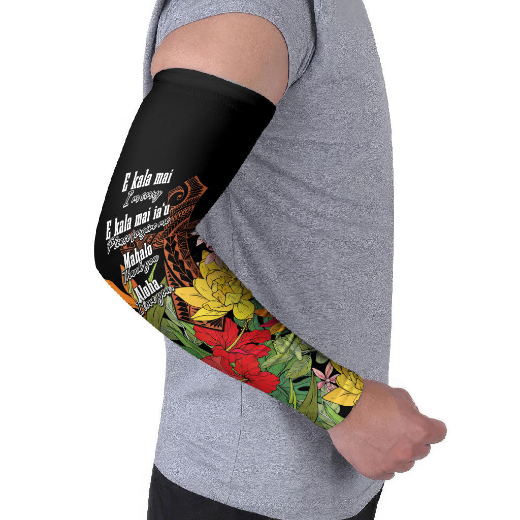 Mahalo Hawaii Ho'oponopono Pule Arm Sleeves Polynesian Pattern Cross