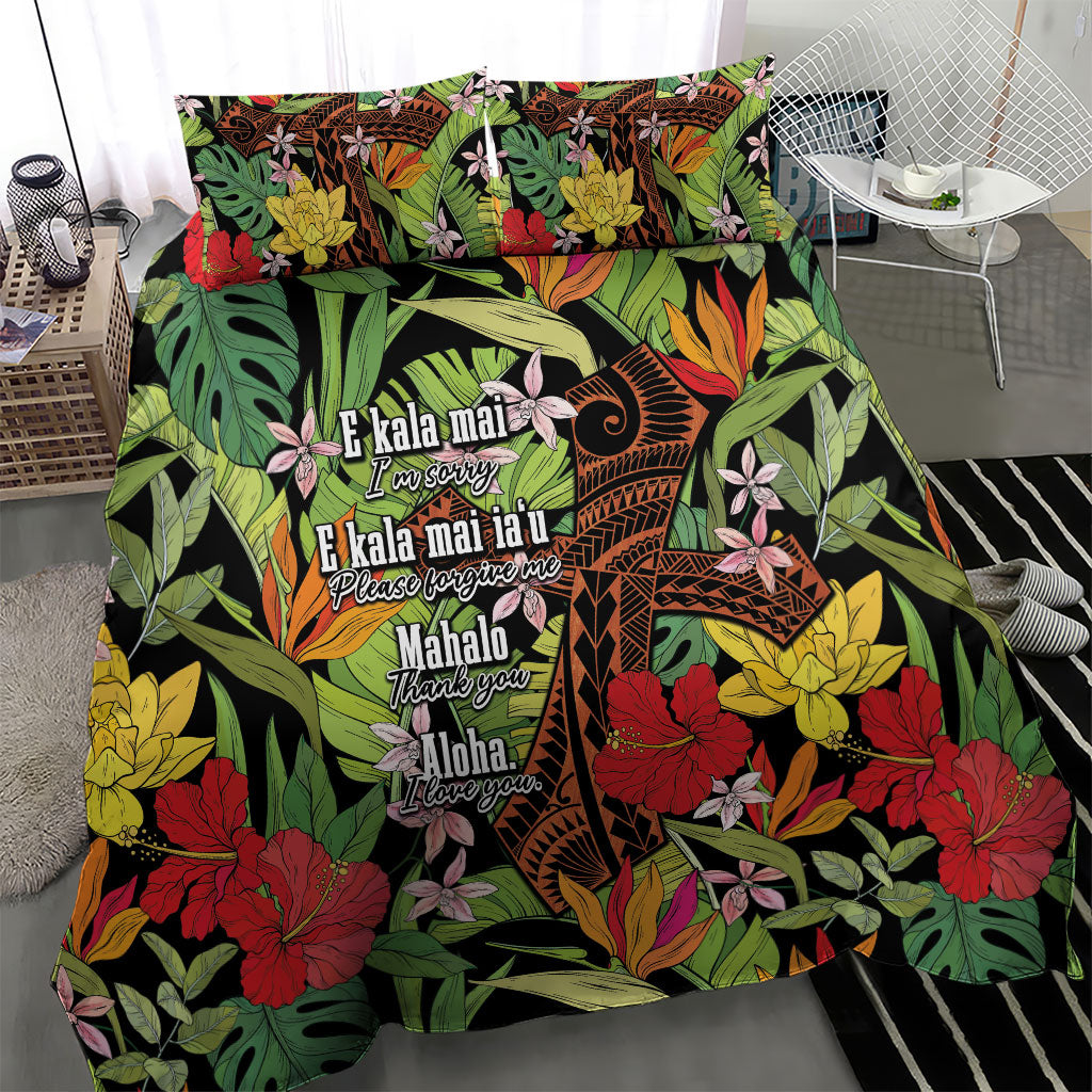 Mahalo Hawaii Ho'oponopono Pule Bedding Set Polynesian Pattern Cross LT7 - Polynesian Pride