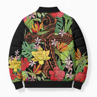 Mahalo Hawaii Ho'oponopono Pule Bomber Puffer Jacket Polynesian Pattern Cross LT7 - Polynesian Pride