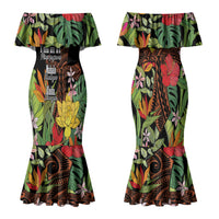 Mahalo Hawaii Ho'oponopono Pule Couples Matching Mermaid Dress and Long Sleeve Button Shirt Polynesian Pattern Cross LT7 - Polynesian Pride