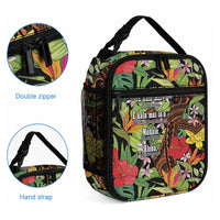 Mahalo Hawaii Ho'oponopono Pule Lunch Bag Polynesian Pattern Cross
