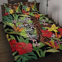 Mahalo Hawaii Ho'oponopono Pule Quilt Bed Set Polynesian Pattern Cross LT7 Black - Polynesian Pride
