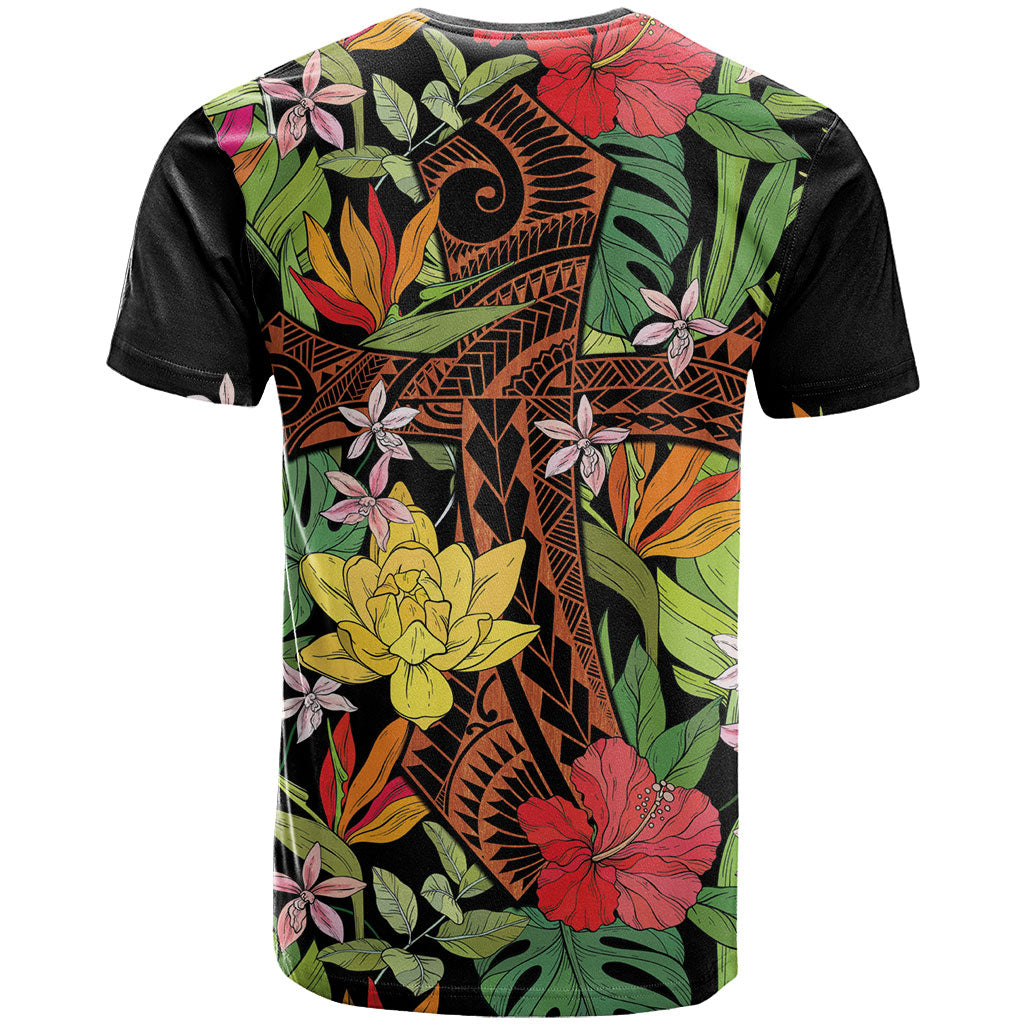 Mahalo Hawaii Ho'oponopono Pule T Shirt Polynesian Pattern Cross